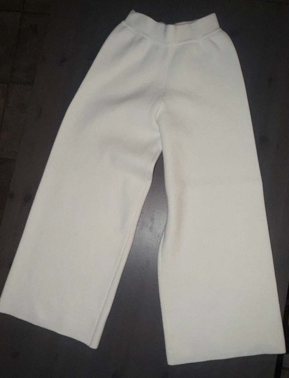 Lucca High Waisted Ribbed Knit Wide Leg Crop Pants